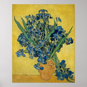 Poster Vincent van Gogh Vase com a Galeria Floral Irrises