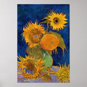 Poster Vincent van Gogh - Vase com Cinco Girassóis