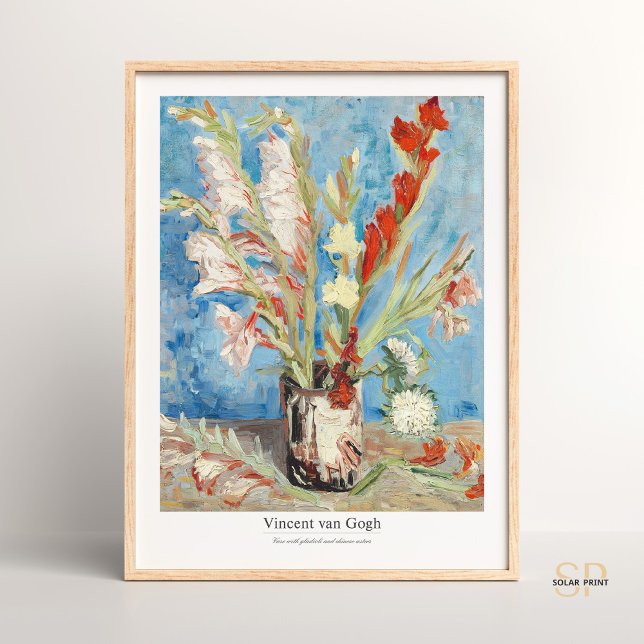 Poster Vincent van Gogh Vase com Gladioli e Asters (Criador carregado)