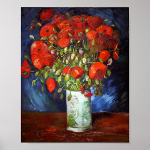 Poster Vincent Van Gogh Vase com papas vermelhos de arte