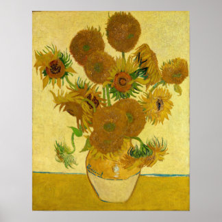 Poster Vincent van Gogh - Vase com Quinze Girassóis