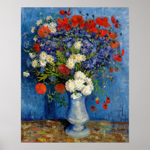 Poster Vincent van Gogh - Vaso com Centáureas e Papoulas