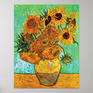 Póster Vincent van Gogh - vaso com doze girassóis
