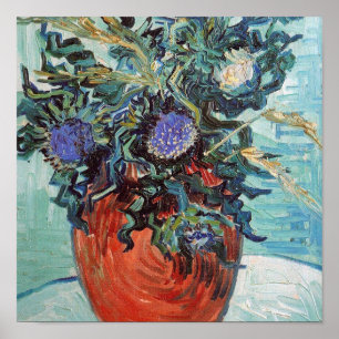 Poster Vincent van Gogh - vaso com flores e cardos,