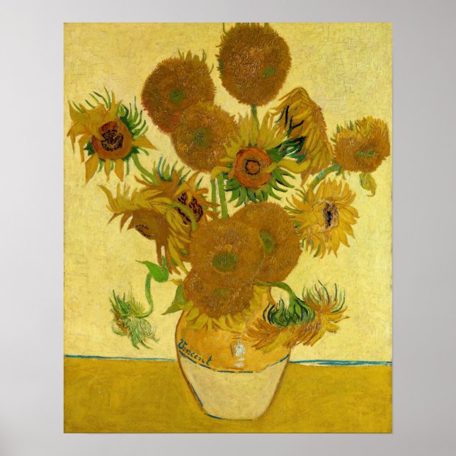 Poster Vincent van Gogh - Vaso com Quinze Girassóis (Frente)