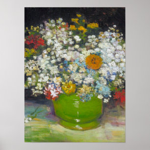 Poster Vincent van Gogh - vaso com Zinnias