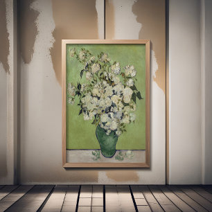 Poster Vincent Van Gogh, Vaso de Rosas, Rosas No Vaso