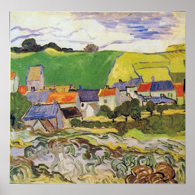 Poster Vincent van Gogh View of Auvers (Frente)