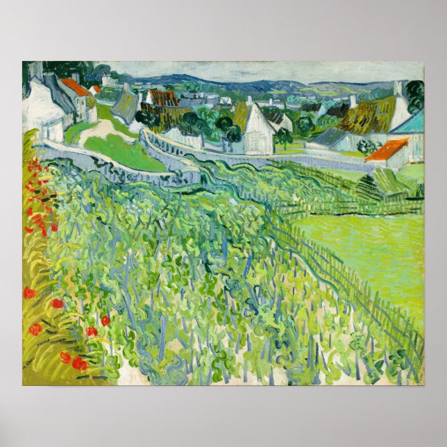 Poster Vincent van Gogh - Vineyards em Auvers (Frente)