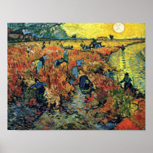 Poster Vincent Van Gogh - Vinha Vermelha Na Pintura De Ar