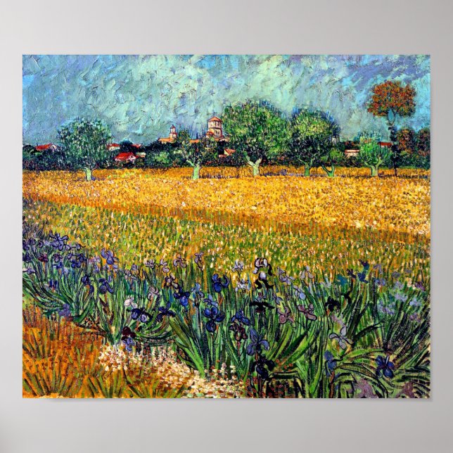 Póster Vincent Van Gogh - Vista De Arles Com Irises (Frente)