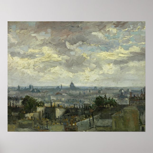 Poster Vincent van Gogh - Vista de Paris (Frente)