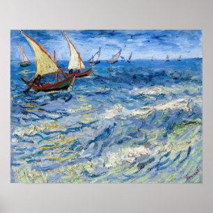 Poster Vincent van Gogh - Vista marinha em Saintes-Maries