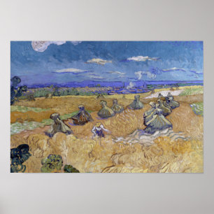 Poster Vincent van Gogh - Wheat Stacks with Reaper