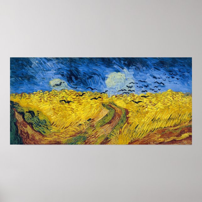 Poster Vincent van Gogh - Wheatfield com Crows (Frente)