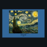 Póster Vincent van Gogh's The Starry Night (1889)<br><div class="desc">Uma pintura pós-impressionista clássica de 1889, trabalho de arte que passou para o dominio público e faz maravilhosos presentes e outros produtos. Todas as obras de arte fina, arte venenosa, obras-primas clássicas e outras obras-primas antigas aqui na Galeria de Masterworks foram cuidadosamente editadas e colocadas em produtos para fornecer os...</div>