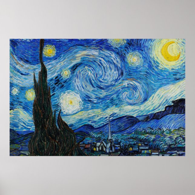 Poster Vincent Van Gogh's The Starry Night (1889) (Frente)