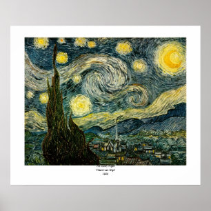 Poster Vincent van Gogh's The Starry Night (1889)