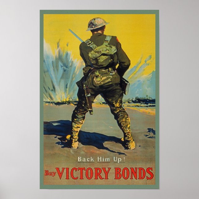 Póster Vinculações vitalícias Contra Ele Propaganda WWI W (Frente)