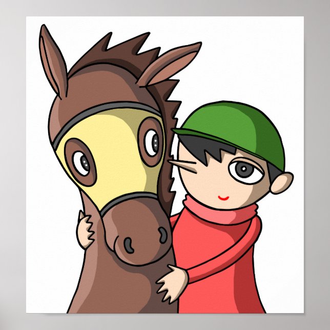 Poster Vínculo entre cavalo e jóquei. (Frente)