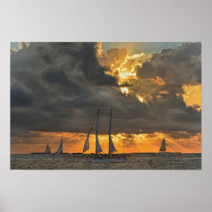 Poster Vindo tempestade no Sunset em Key West, Flórida