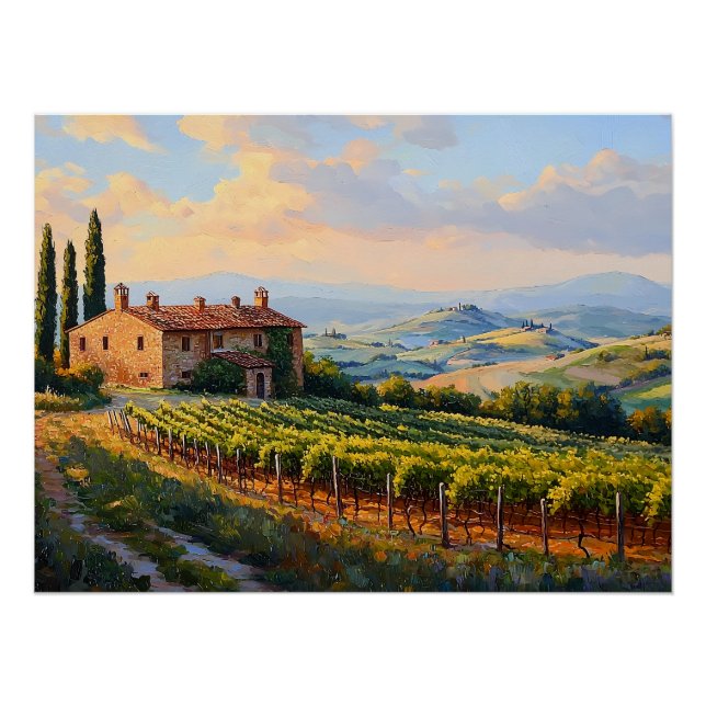 Póster Vinhas ouros da Toscana: Um campo russo (Frente)