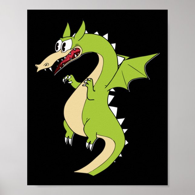 Poster Vinheta Dragão de Cabeça-de-Cuphead (Frente)