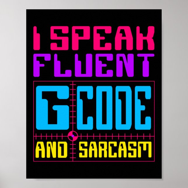 Poster Vinheta Fluente G-code Cnc Machinista (Frente)