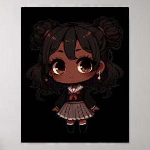 Poster Vinheta Uniforme da Escola Chibi