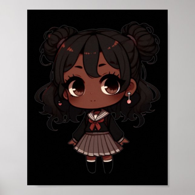 Poster Vinheta Uniforme da Escola Chibi (Frente)