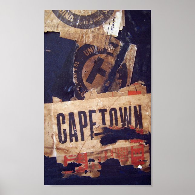 Póster Vinhetas de bagagem antigas (Frente)