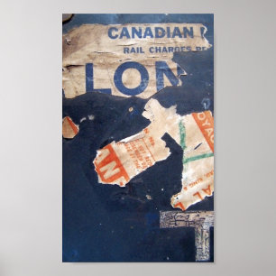 Poster Vinhetas de bagagem antigas