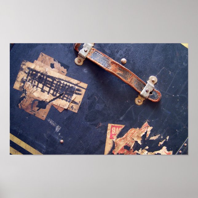 Póster Vinhetas de bagagem antigas (Frente)