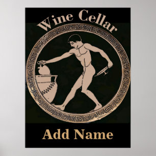 Póster Vinho Celar Homem Antigo adiciona nome,