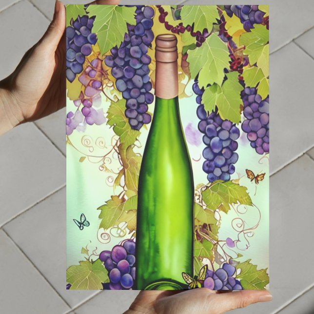 Poster Vinho de Aquarela (Choose digital format and print your own at home!)