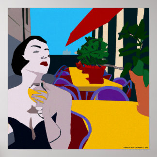 Poster Vinho digital multicolorido Vintage moderno