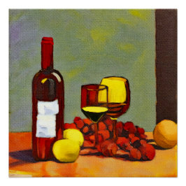 Póster Vinho e Fruta