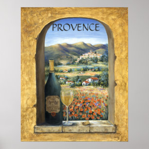 Póster Vinho e papoilas