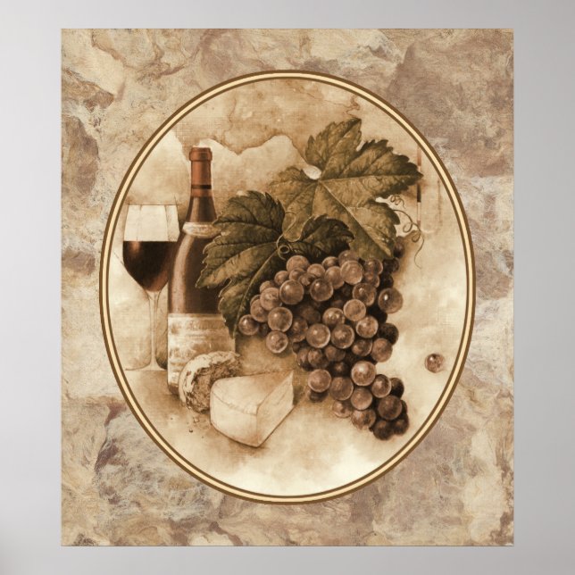 Póster Vinho e queijo (Frente)