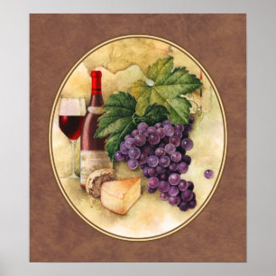 Póster Vinho e queijo