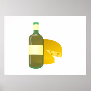 Póster Vinho e queijo