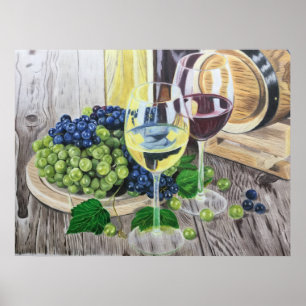 Poster Vinho e uvas