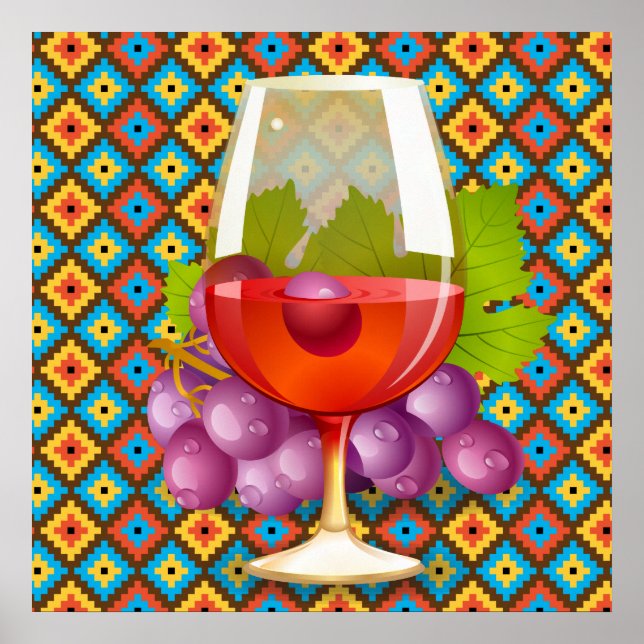 Poster Vinho em Uvas (Frente)