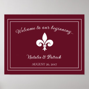 Poster Vinho Fleur de Lis Wedding