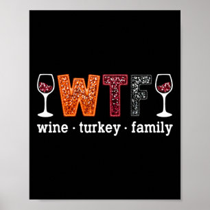Poster Vinho Louco Peru Família Divertido Dia de Ação de 