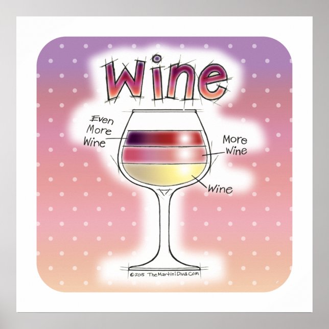 Poster VINHO, MAIS VINHO, AINDA MAIS VINHO 24"x24" (Frente)