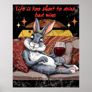 Poster Vinho Sassado Decor Coelho