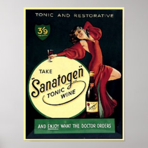 Póster Vinho Tônico Sanatogénico