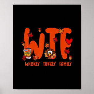 Poster Vinho Turco Família Abóbora Folhas Outono Obrigado