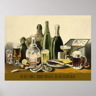 Poster Vinhos, Líquidos e Cerveja
